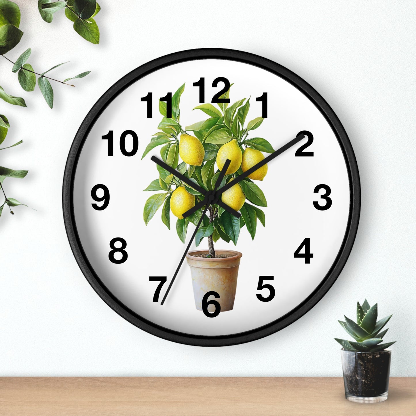 Lemon Tree Wall Clock, Brighten Your Home Decor, Gift for Garden Lovers, Kitchen Wall Clock, Unique Home Accent