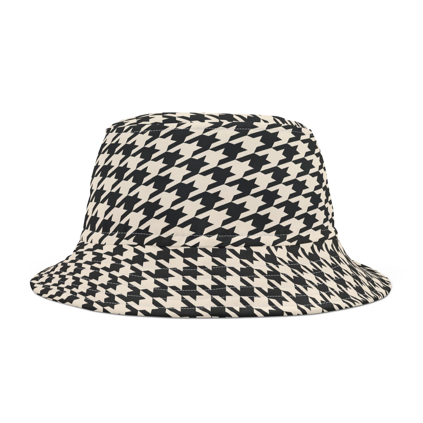 Chic Houndstooth Bucket Hat, Trendy Hat for Summer, Fashion Accessory, Gift for Her, Beach Style, Festival Ready