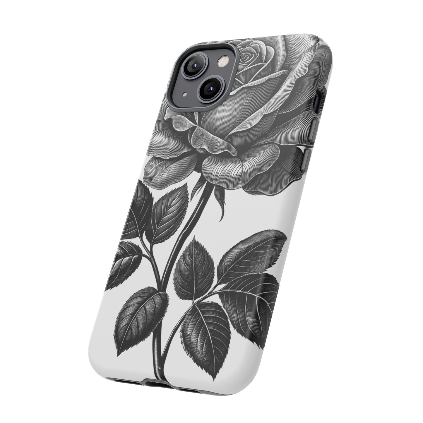 Elegant Floral Phone Case - Tough Cases, Black Rose Design, Floral Phone Cover, Stylish Phone Accessory, Gift for Her, Mother's Day