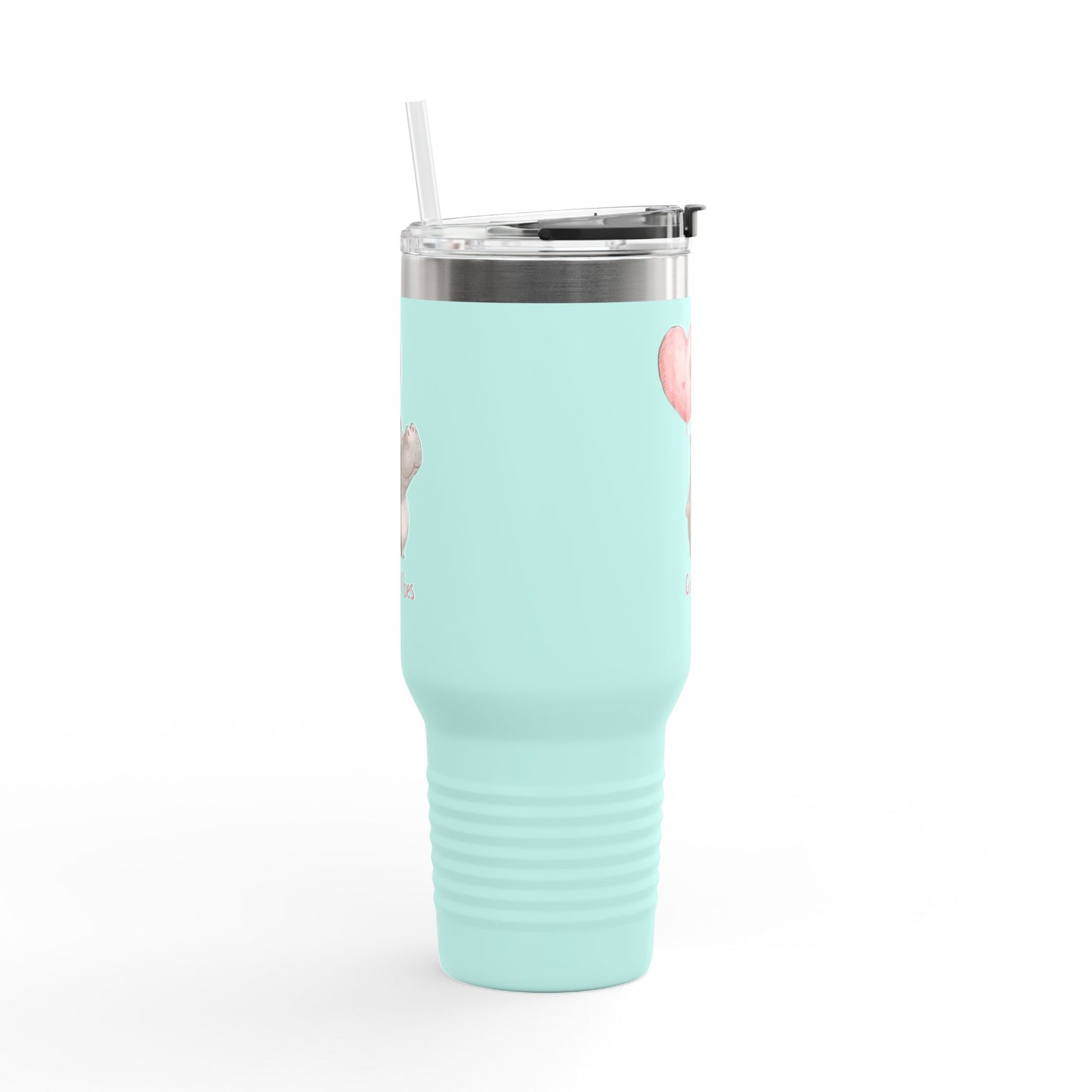 Cute Hippo Good Vibes Insulated Travel Mug | 40oz | Fun Drinkware | Perfect for Travel, Gifts, Picnic, or Daily Use