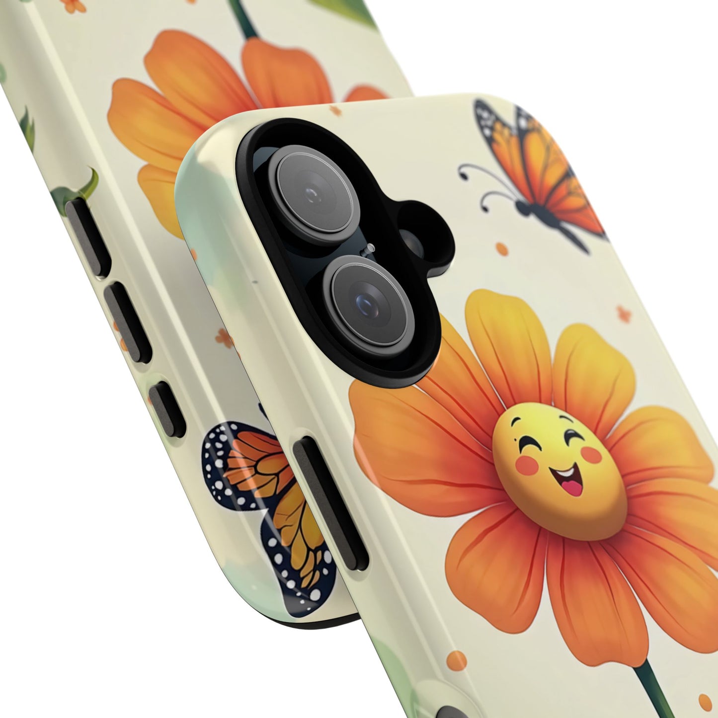 Floral Phone Case with Butterfly Design, Cute Flower Phone Cover for Nature Lovers, Eco-Friendly Gift, Spring Vibes, Birthday Present