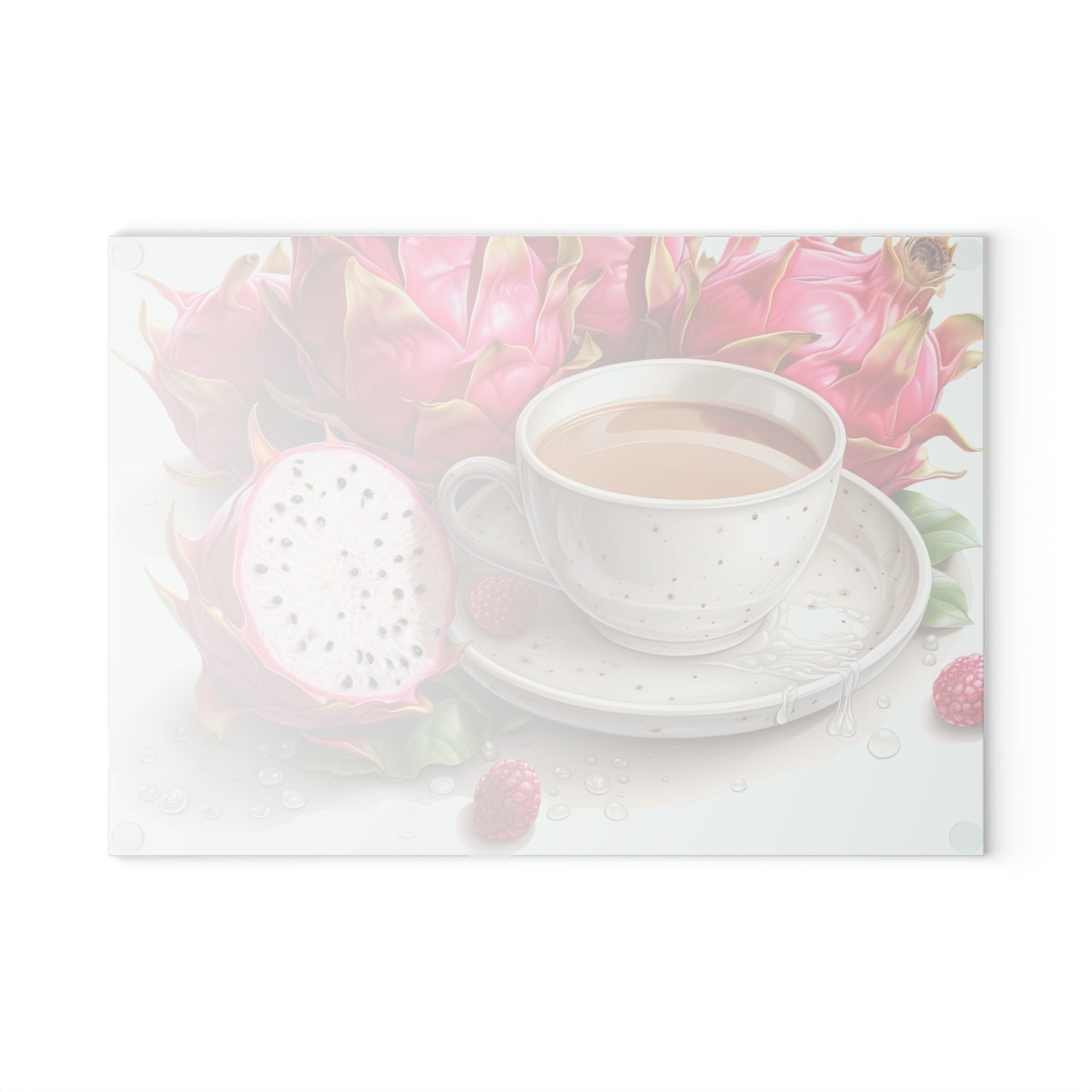 Vibrant Dragon Fruit Glass Cutting Board | Kitchen Decor, Gift for Chefs, Home Cooking, Culinary Art, Tropical Kitchen