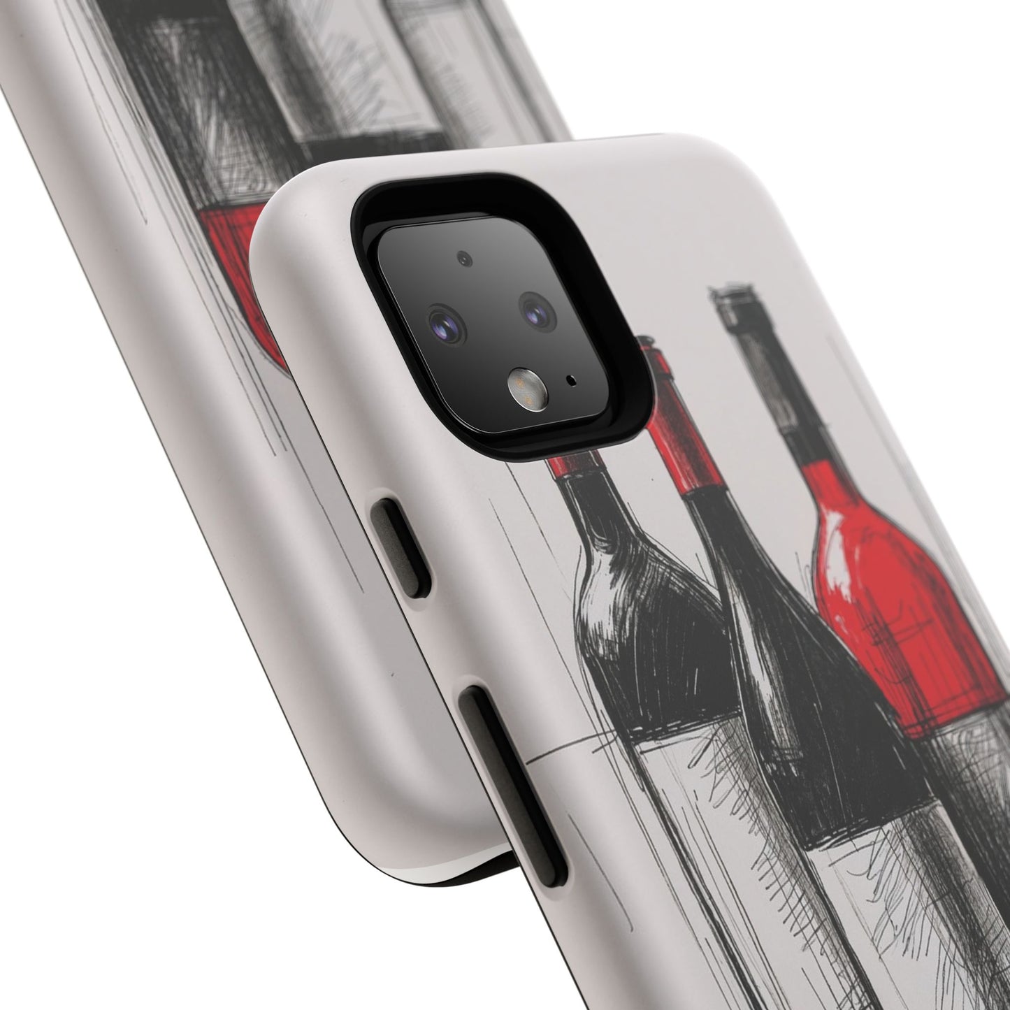 Wine Lover's Phone Case, Tough Phone Cover, Artistic Wine Design, Gift for Wine Enthusiasts, Customizable Case, Unique Wine Art
