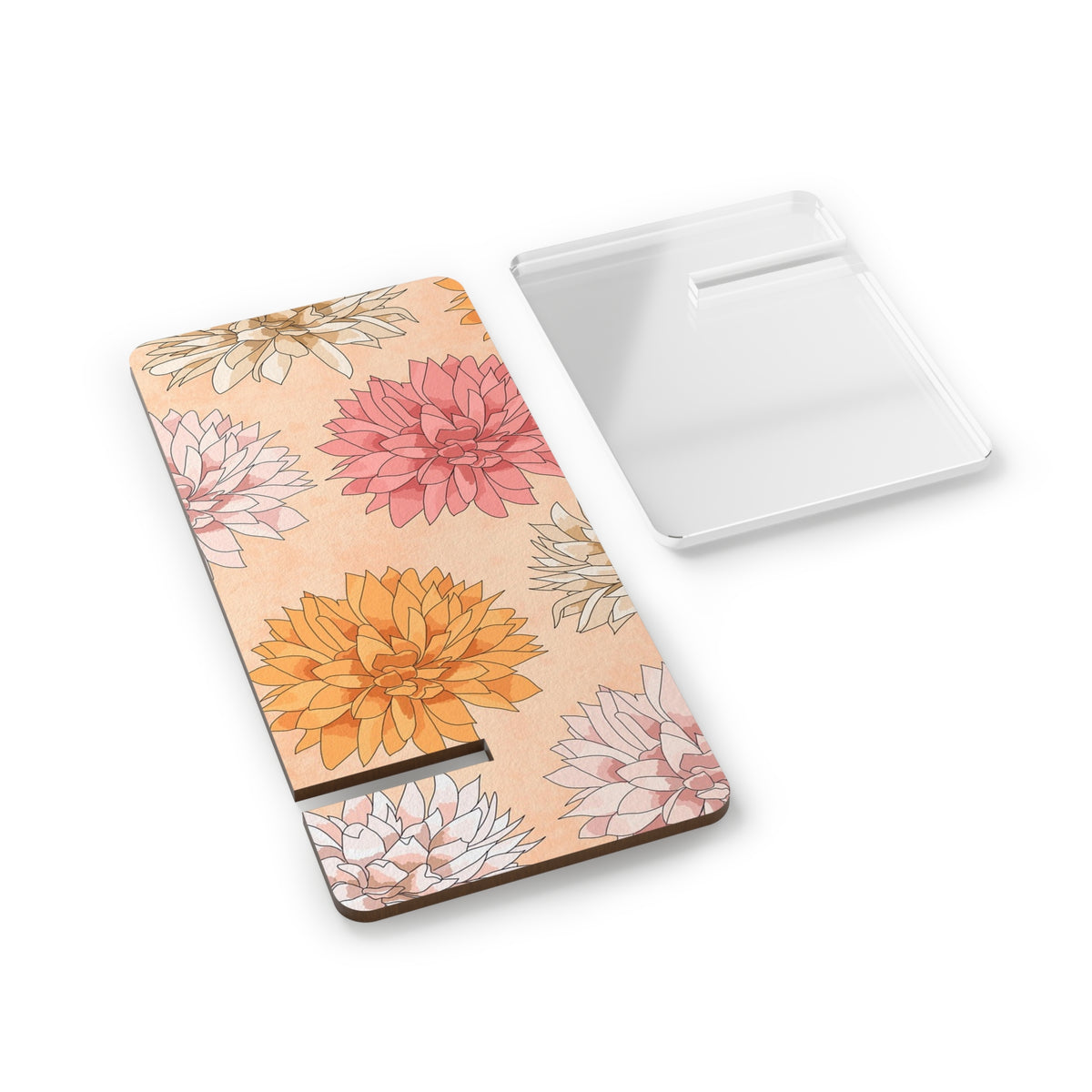 Flower Pattern Mobile Display Stand, Phone Holder, Desk Organizer, Floral Gift, Home Office Decor, Cute Tech Accessory