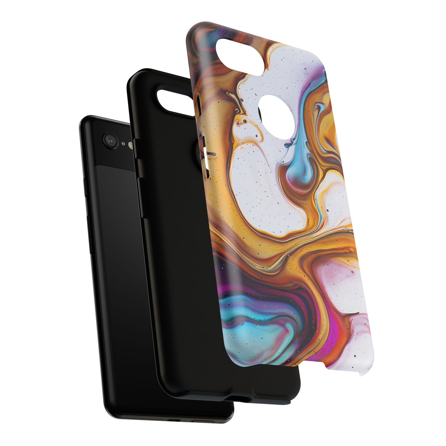 Artistic Phone Case, Tough Cases with Colorful Marble Design