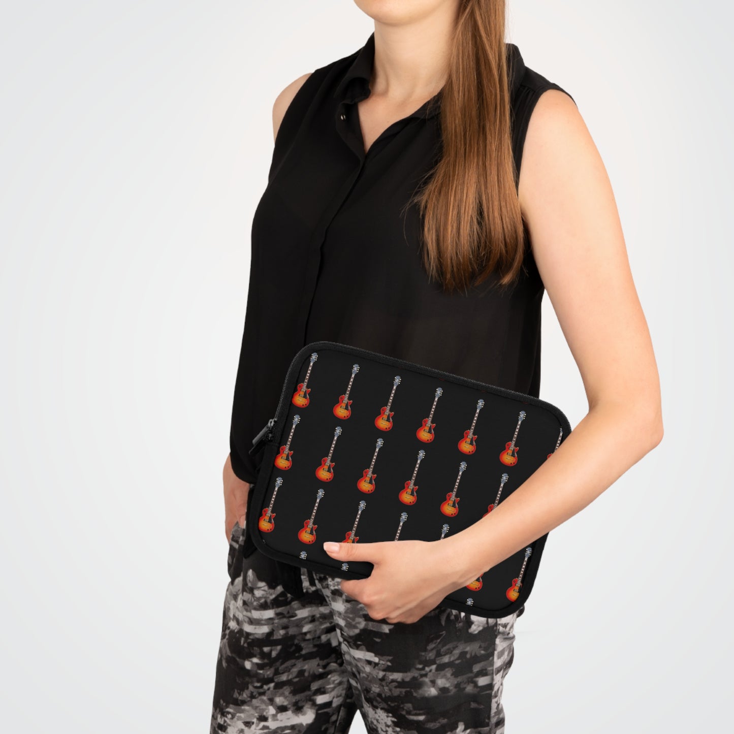 Guitar Pattern Laptop Sleeve | Music Lover Gift, Tech Organizer, Unique Laptop Case, Geek Gift, Rock Music Accessory