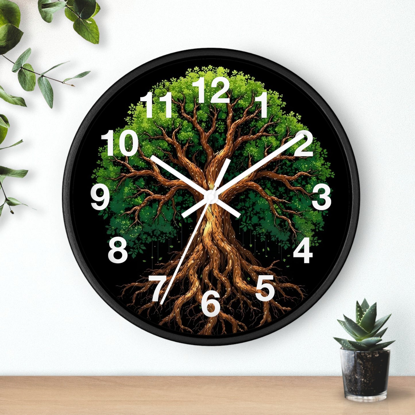 Nature-Inspired Tree Wall Clock, Home Decor, Eco-Friendly Gift, Rustic Aesthetic, Unique Timepiece, Woodland Theme