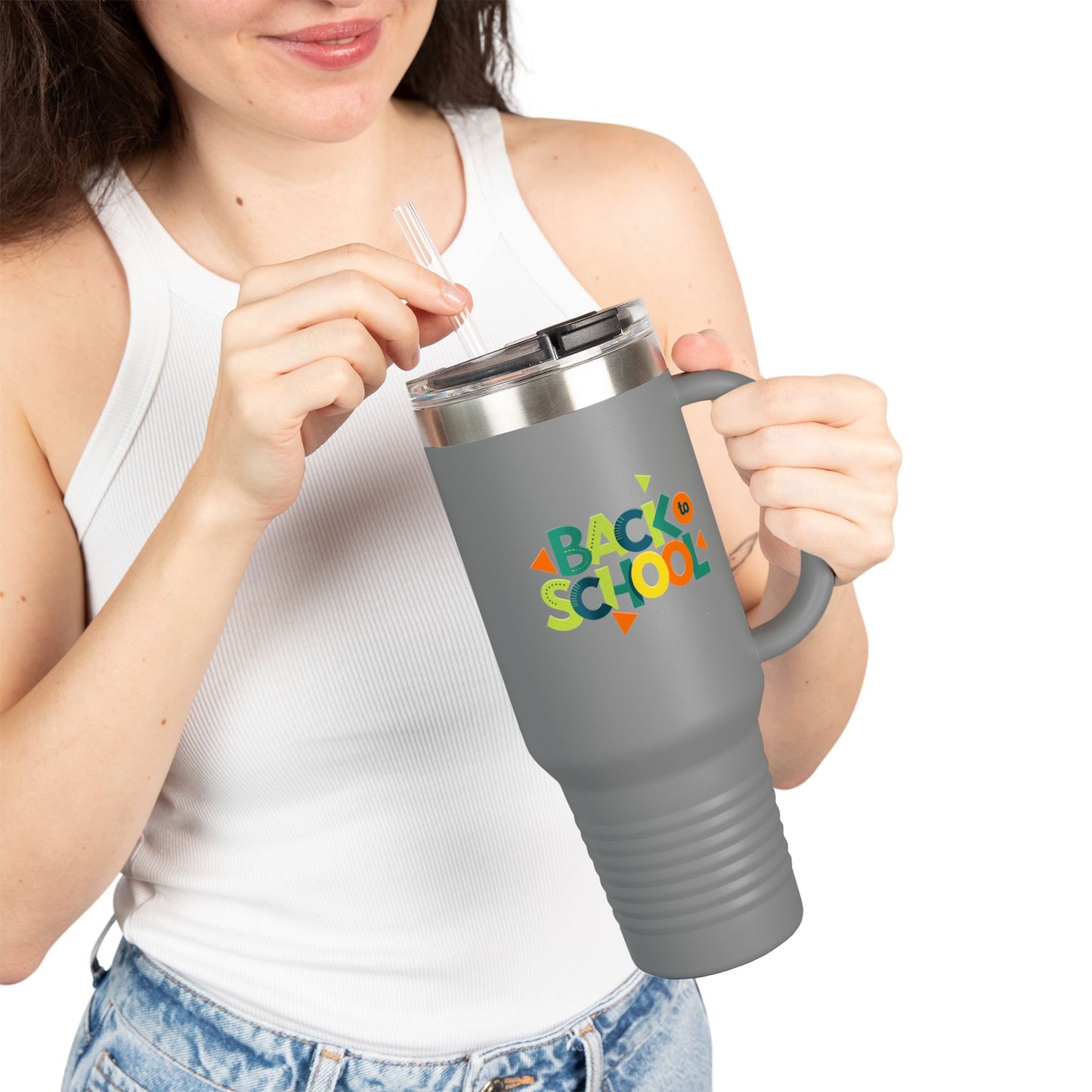 Back to School Insulated Travel Mug | 40oz for Students, Teachers, Perfect Gift, Graduation, Eco-Friendly