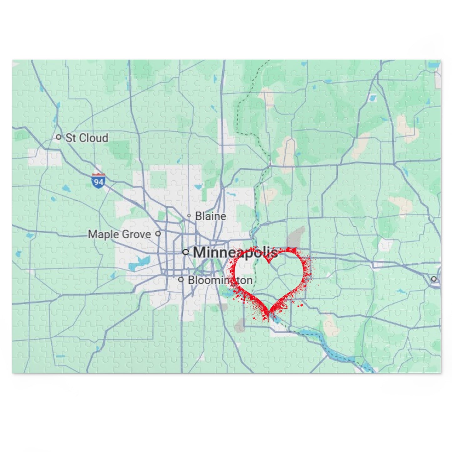 Heartwarming Minneapolis Jigsaw Puzzle with Tin, Personalized Gift, Home Decor, Family Activity, Travel Souvenir, Map Puzzle