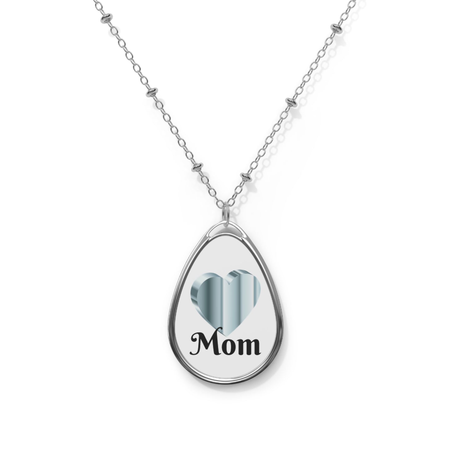 Elegant Mom Oval Necklace, Personalized Jewelry Gift, Mother's Day Gift, Heart Necklace, Family Necklace