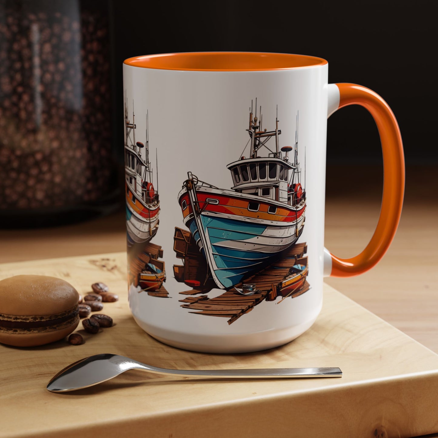 Nautical Accent Coffee Mug | Perfect for Boat Lovers, Sailor Gifts, Coastal Decor, Unique Gift Idea, Custom Artwork Mug