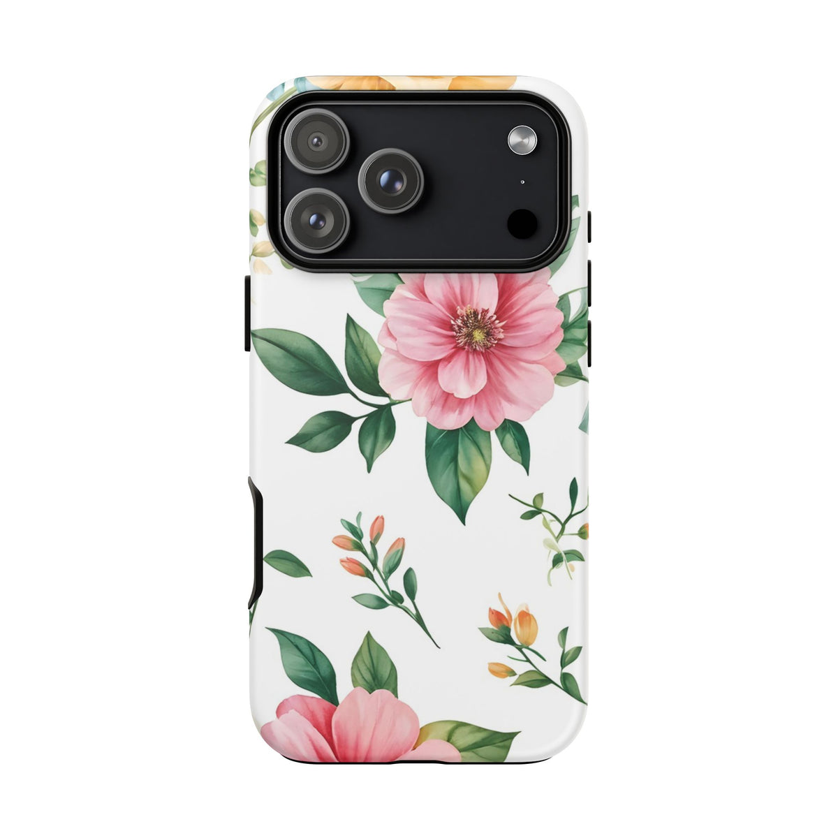 Floral Tough Phone Case — Pink Peony Protective Phone Cover