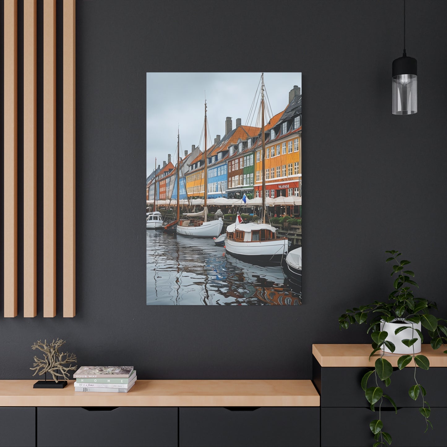 Coastal Canvas Print, Vibrant Harbor Art, Nautical Home Decor, Gift for Sailors, Maritime Wall Art