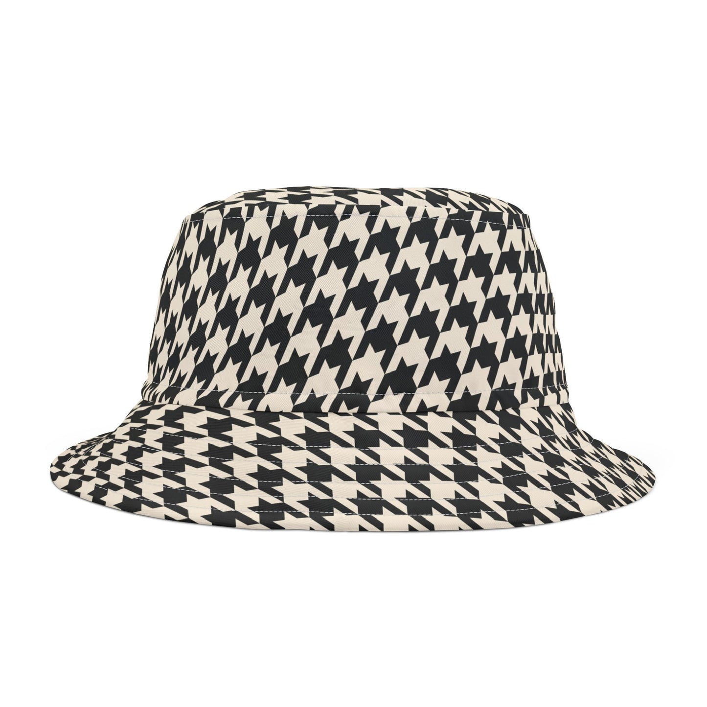 Chic Houndstooth Bucket Hat, Trendy Hat for Summer, Fashion Accessory, Gift for Her, Beach Style, Festival Ready