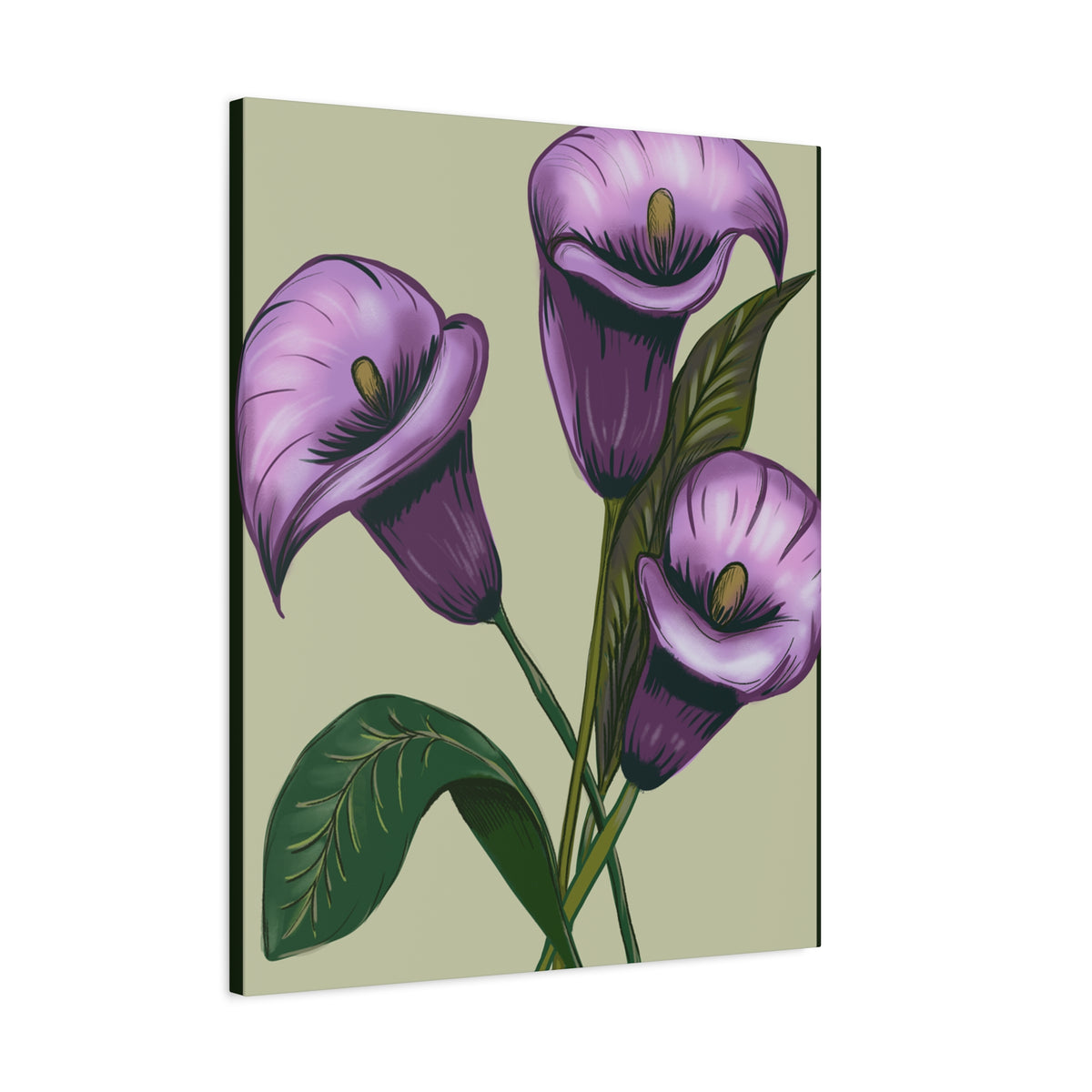 Copy of Matte Canvas, Stretched, 1.25" Purple Flowers