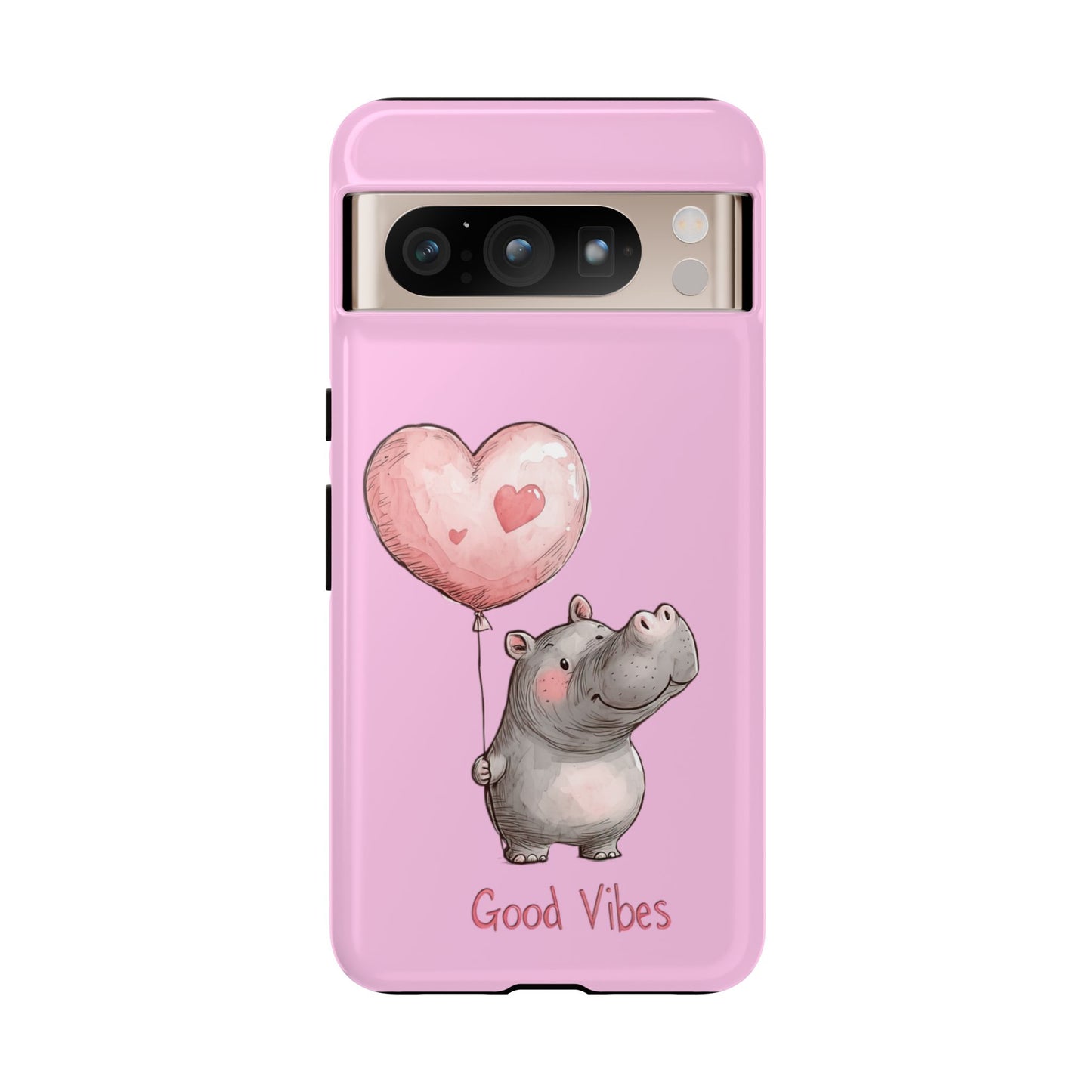 Cute Hippo Phone Case | Good Vibes, Gift for Friends, Cute Phone Accessories, Animal Lover Gift, Happy Phone Cover