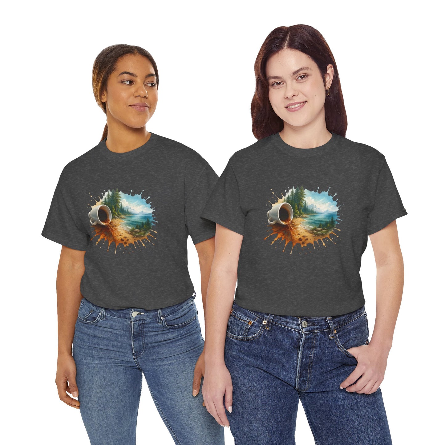 Nature-Inspired Unisex Heavy Cotton Tee, Casual Outfit, Gift for Nature Lovers, Camping Apparel, Outdoor Adventure Shirt