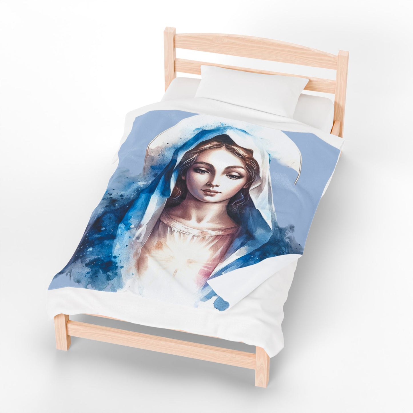 Sacred Serenity Velveteen Plush Blanket | Cozy Home Decor, Gifts for Spirituality, Meditation, Renewed Comfort, Religious Art