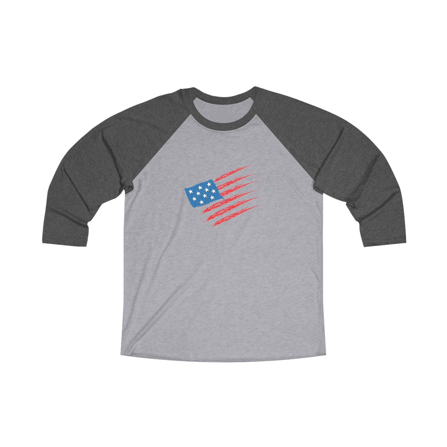 Patriotic Raglan Tee, Unisex Tri-Blend Baseball Shirt, 4th of July Outfit, Americana T-Shirt, Casual Summer Wear, Gift for Veterans