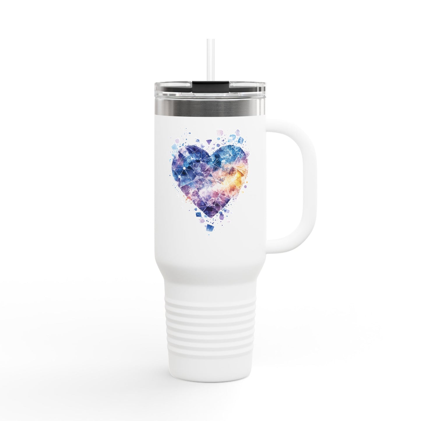 Colorful Heart Insulated Travel Mug | 40oz | Great for Coffee, Tea, Outdoors, Gifts, Love
