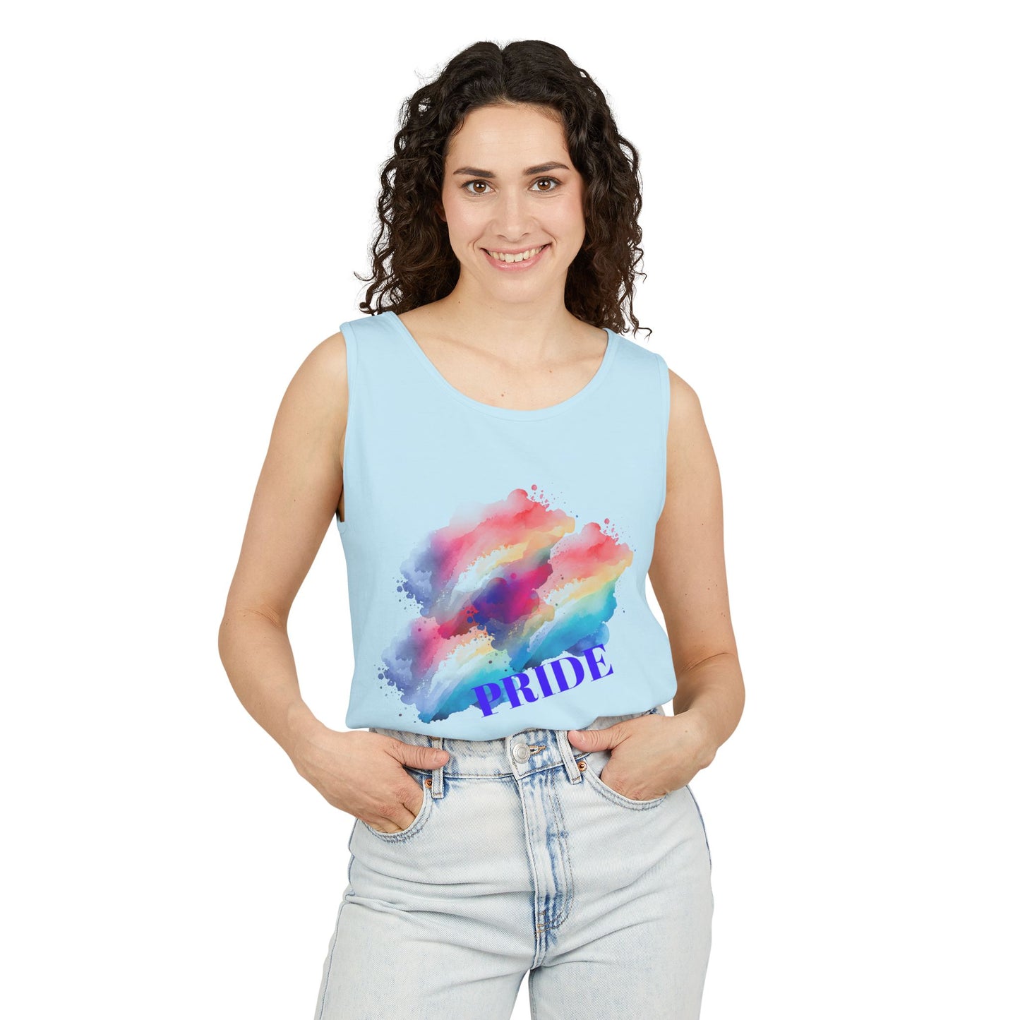 Vibrant Watercolor Unisex Tank Top, Summer Fashion, Pride Apparel, Beach Wear, Casual Top, LGBTQ+ Gift
