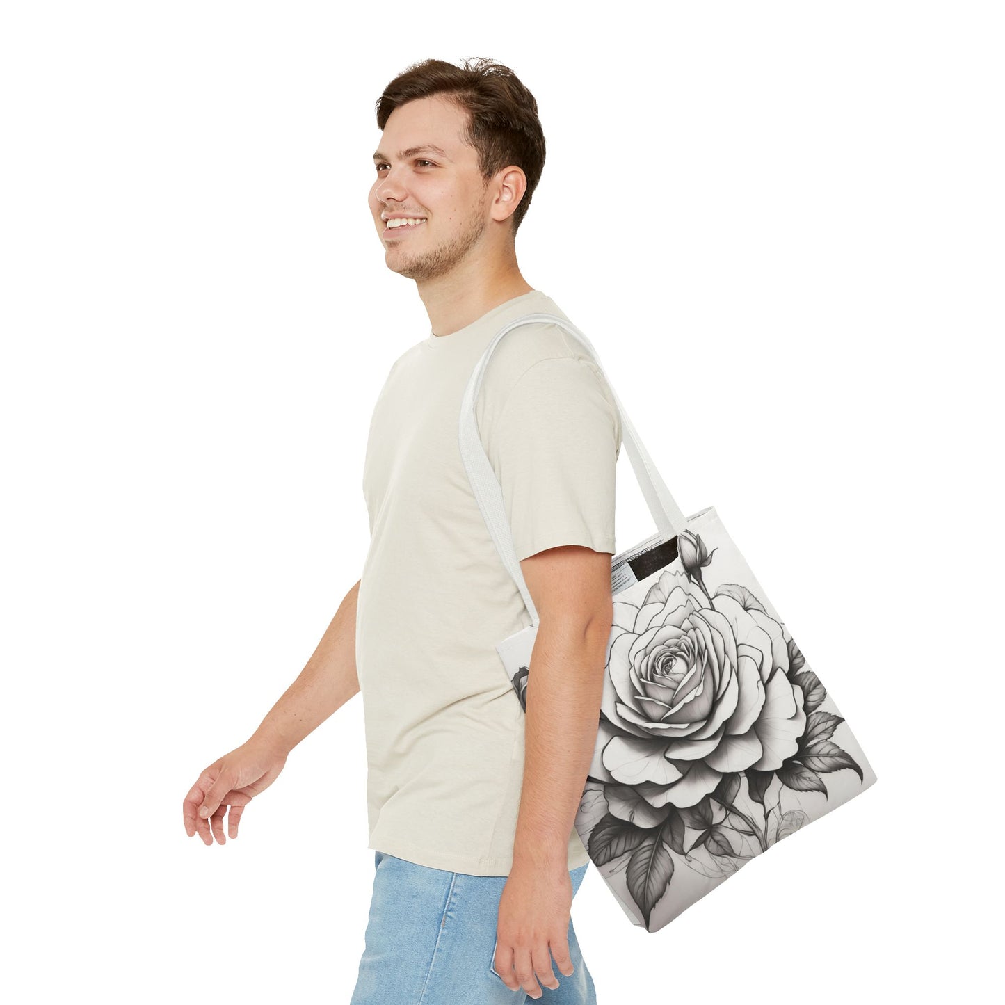 Elegant Floral Tote Bag, Garden Lover Gift, Shopping Bag, Art Print Tote, Mother's Day Gift, Eco-Friendly Canvas Bag