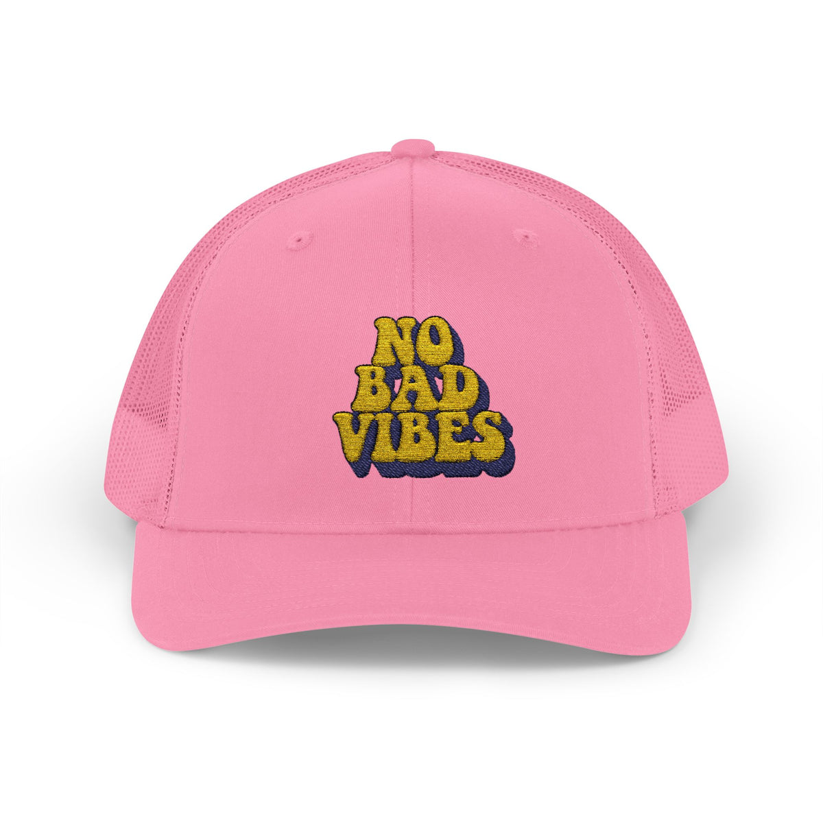No Bad Vibes Snapback Trucker Cap | Casual Summer Hat, Gift for Her, Trendy Accessory, Outdoor Fun, Festival Wear