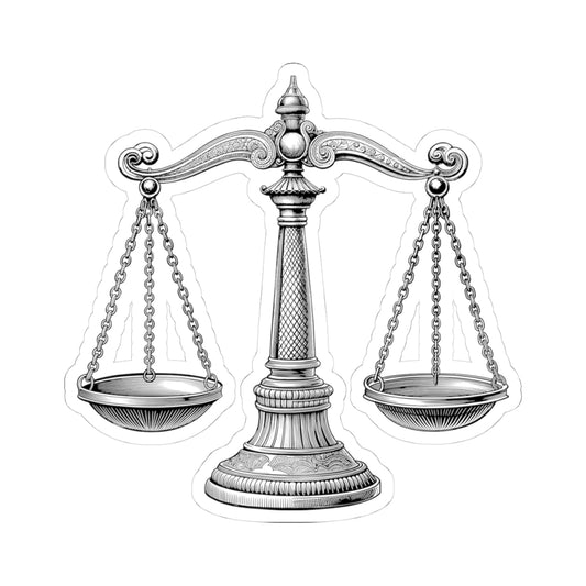 Justice Scale Kiss-Cut Stickers - Law Decor for Legal Professionals