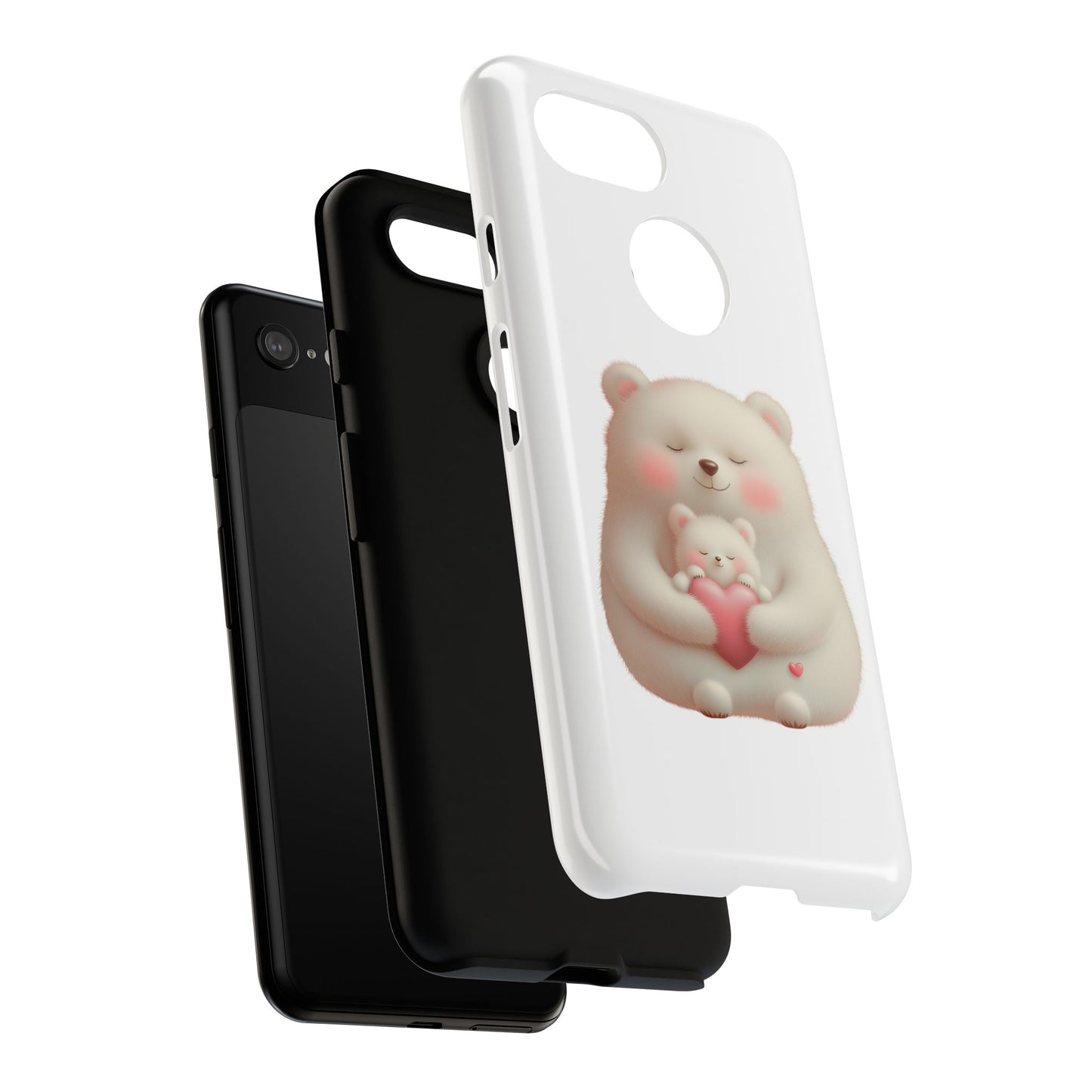 Cute Bear Phone Case, Tough Cases, Animal Lover Gift, Kids Accessories, Mother’s Day, Heartwarming Design