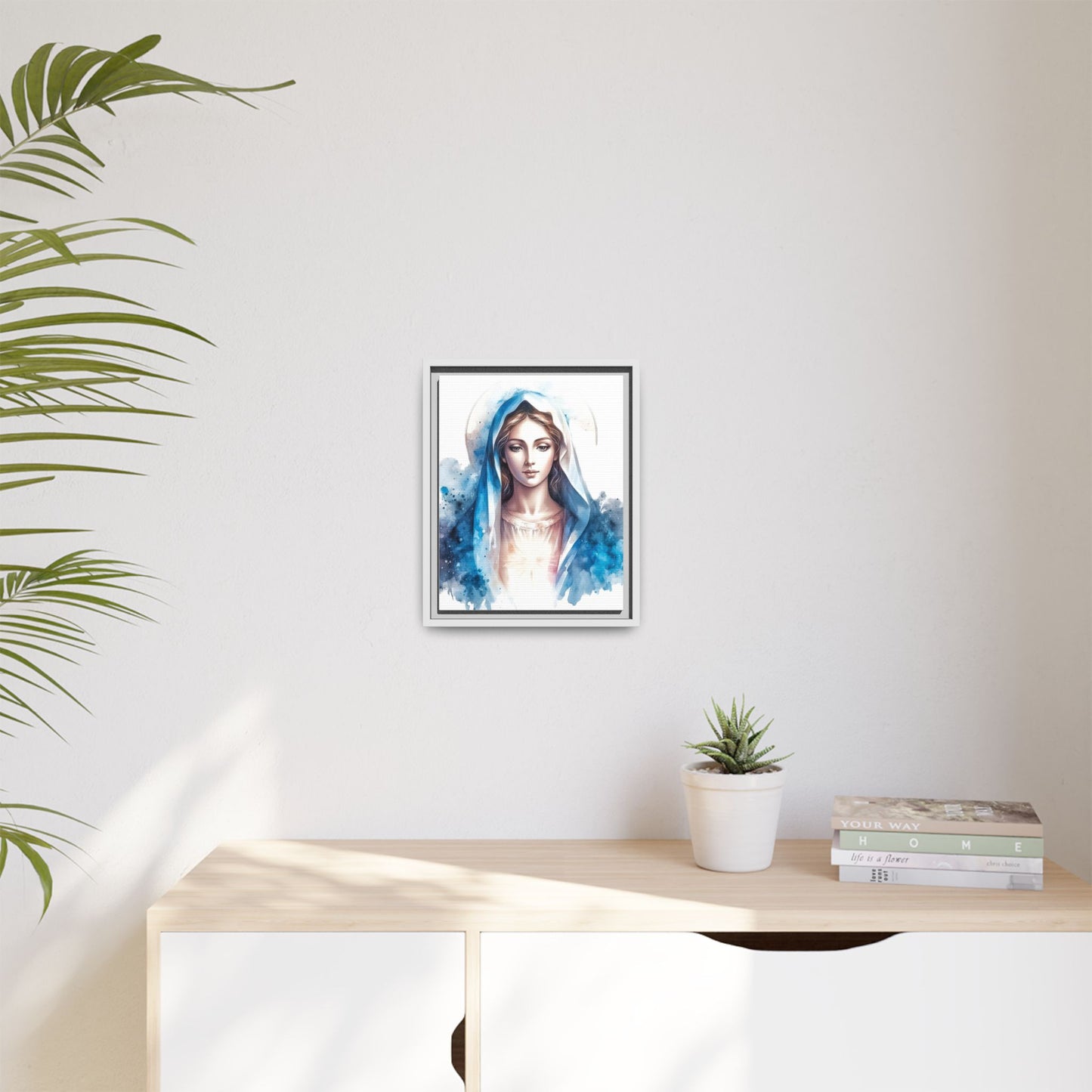 Framed Canvas Art Print, Spiritual Decor, Religious Artwork, Wall Decor, Gift for Faith, Elegant Home Decoration