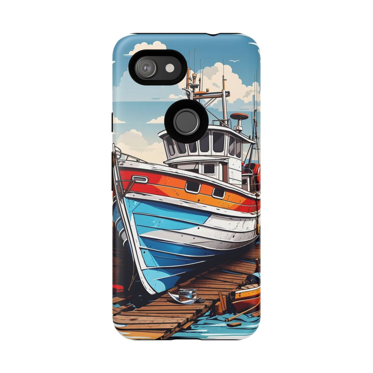 Colorful Fishing Boat Phone Case | Nautical Gift, Marine Design, Coastal Aesthetic, Summer Vibes, Sea Lover's Accessory
