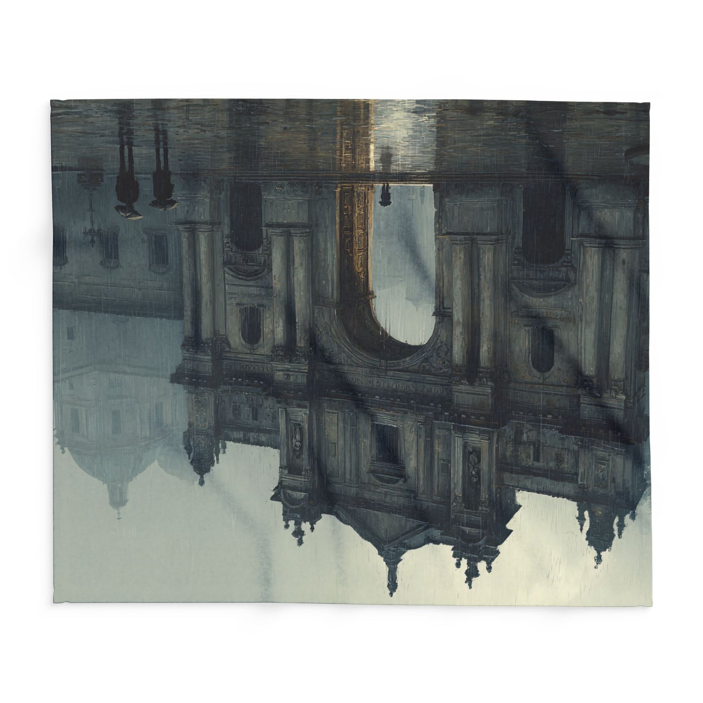 Cozy Arctic Fleece Blanket with Artistic Architecture Design, Soft Throw Blanket, Home Decor, Gift for Art Lovers, Warm Bedding