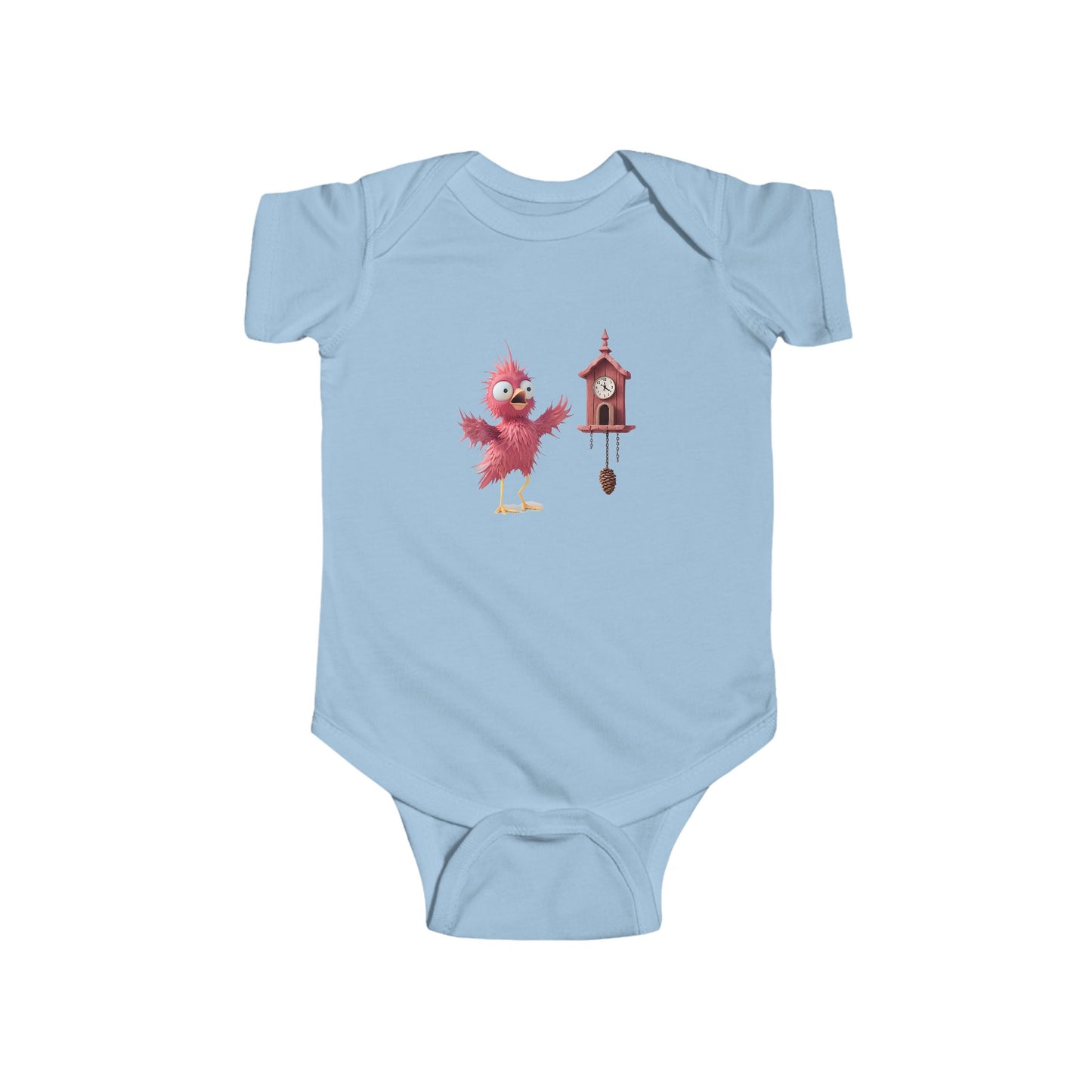 Cute Bird Clock Baby Bodysuit, Infant Outfit, Baby Shower Gift, Newborn Apparel, Cute Baby Clothes, Unique Infant Gift