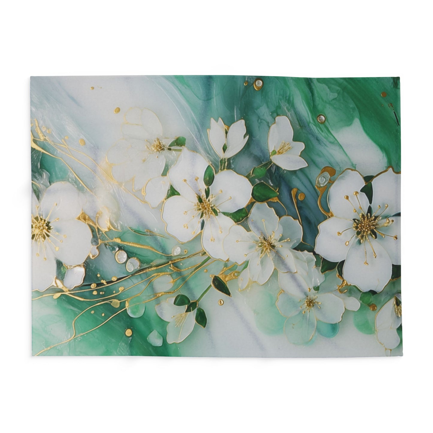 Elegant Floral Arctic Fleece Blanket, Cozy Home Decor, Gift for Her, Wedding Present, Nursery Accent, Luxe Throw