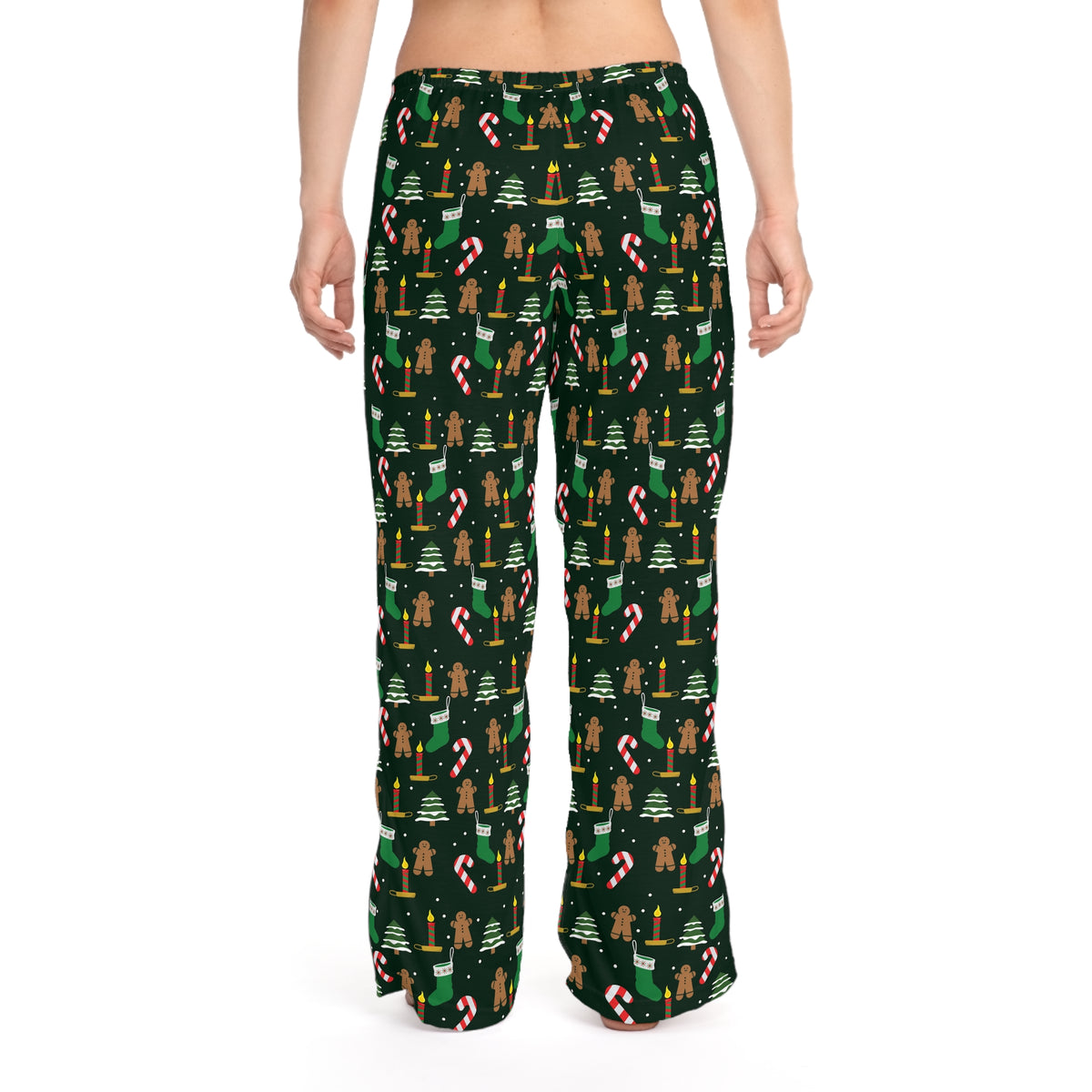 Christmas Gingerbread & Candy Cane Women’s Pajama Pants — Holiday Sleepwear