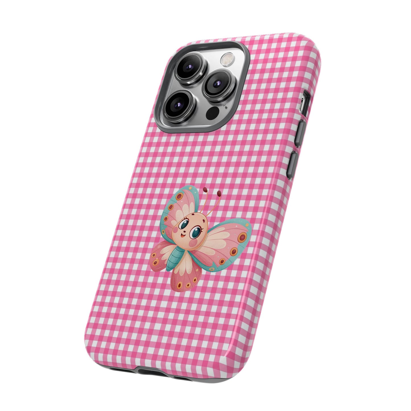 Cute Butterfly Phone Case, Tough Cases, Floral Phone Accessory, Gift for Her, Spring Fashion, Kids' Birthday Present, Pastel Aesthetic