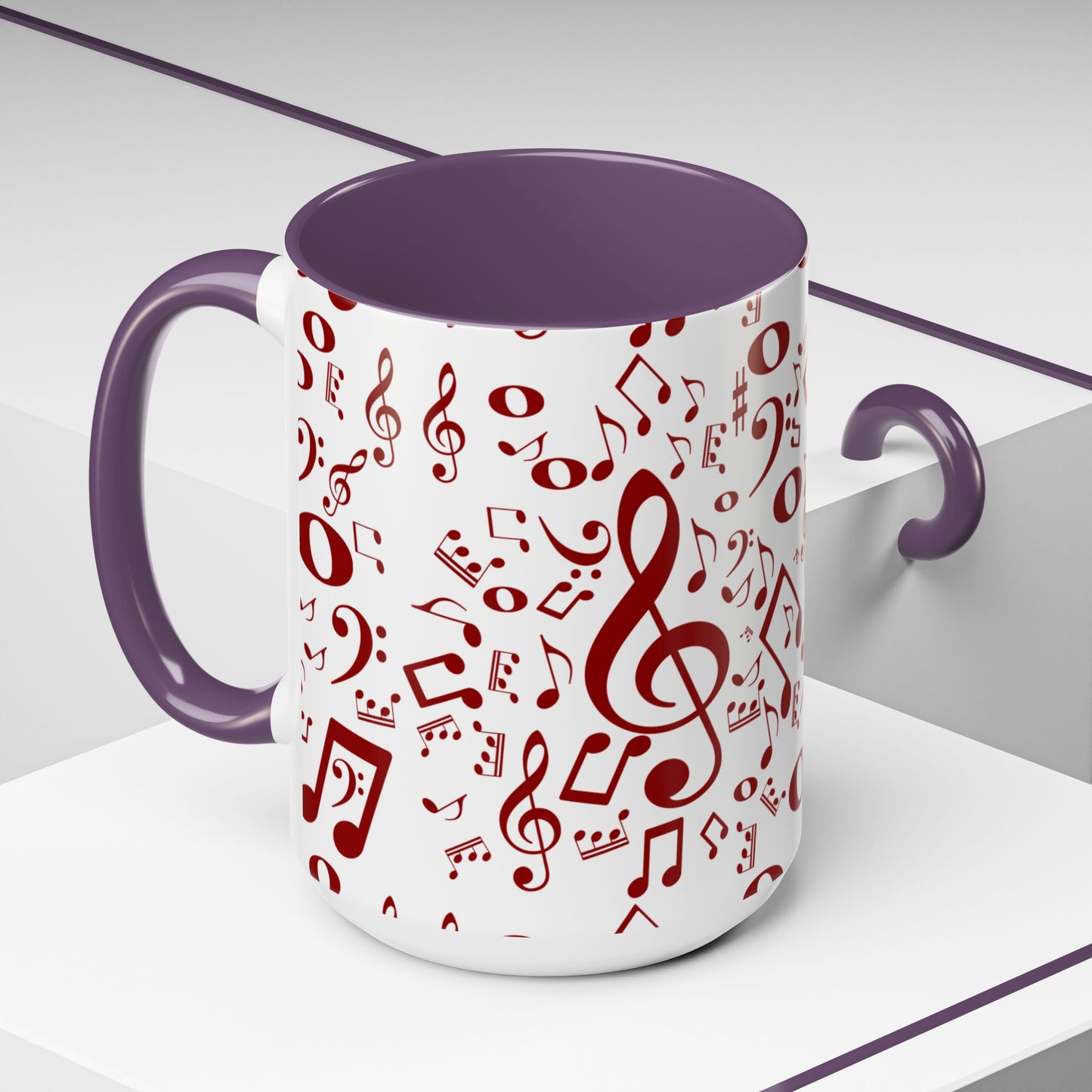 Accent Coffee Mug (11, 15oz) - Musical Notes