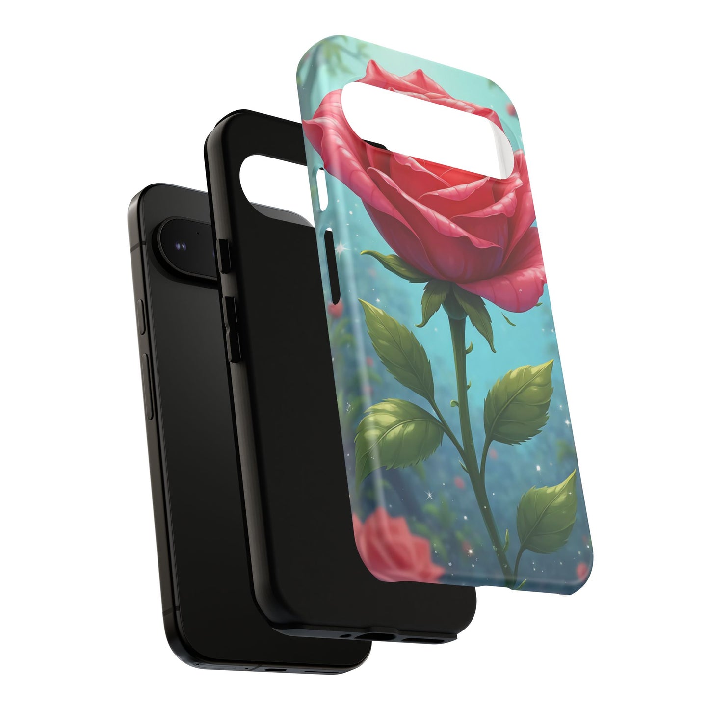 Floral Phone Case, Tough Cases with Elegant Rose Design, Stylish iPhone Cover, Rose Flower Gift for Nature Lovers, Unique Mobile Accessories