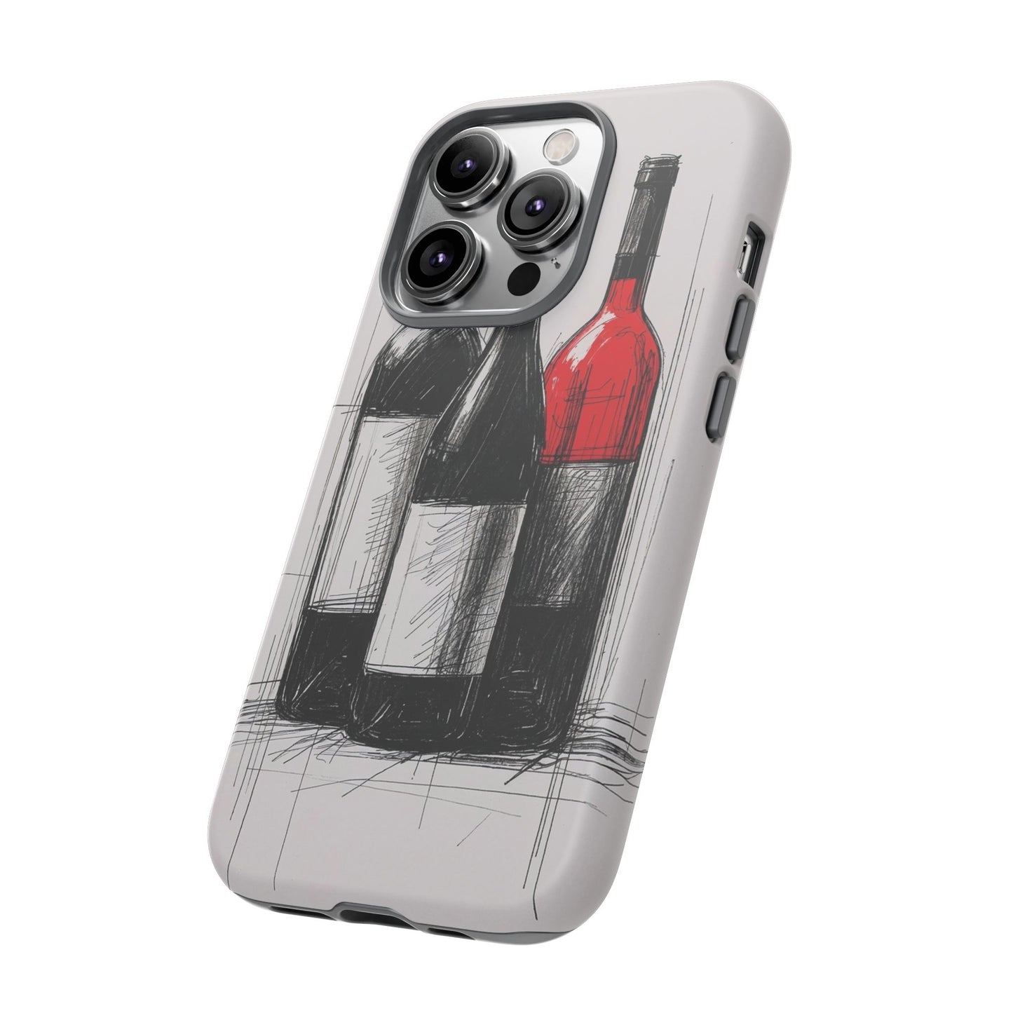 Wine Lover's Phone Case, Tough Phone Cover, Artistic Wine Design, Gift for Wine Enthusiasts, Customizable Case, Unique Wine Art