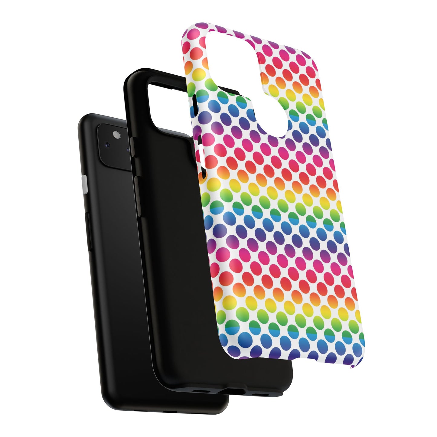 Rainbow Dot Phone Case, Colorful Phone Cover, Fun Phone Accessory, Gift for Friends, Trendy Mobile Case