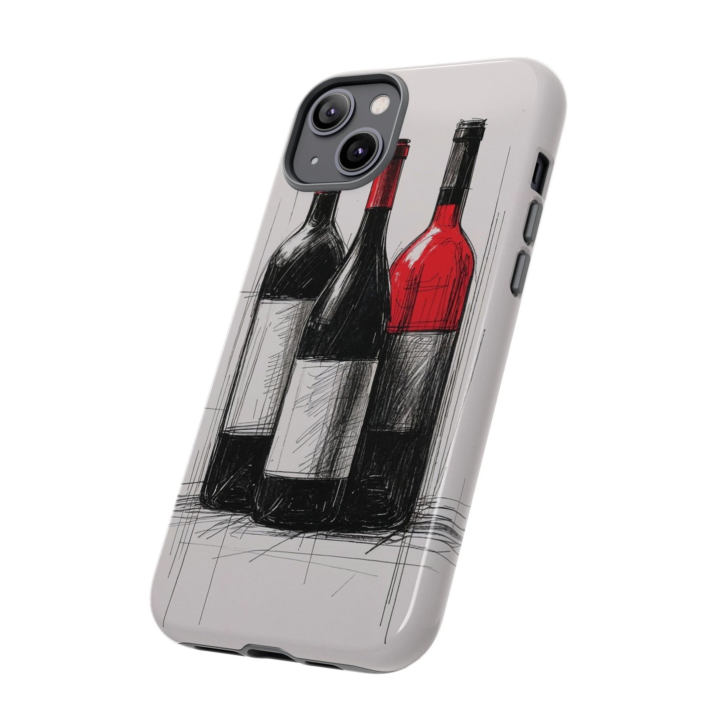 Wine Lover's Phone Case, Tough Phone Cover, Artistic Wine Design, Gift for Wine Enthusiasts, Customizable Case, Unique Wine Art