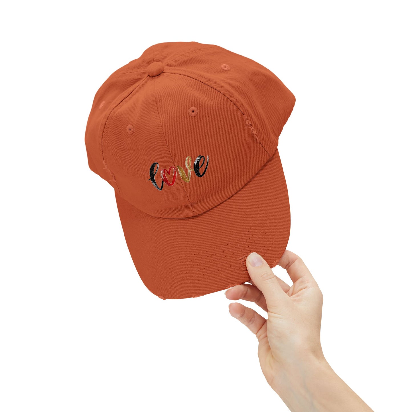 Distressed Love Cap - Casual Unisex Hat for Everyday Wear, Gift for Her, Summer Accessory, Trendy Streetwear, Distressed Cap