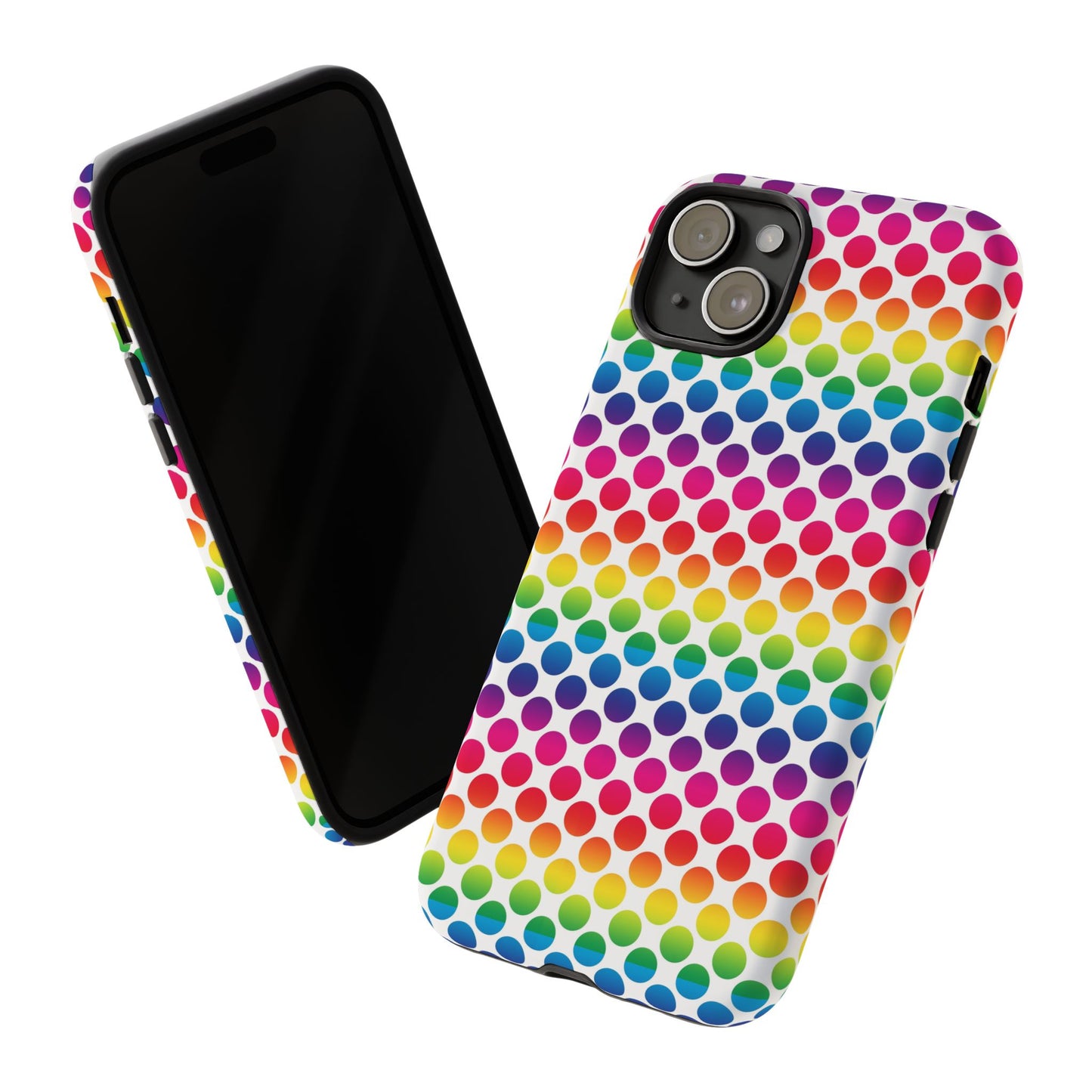 Rainbow Dot Phone Case, Colorful Phone Cover, Fun Phone Accessory, Gift for Friends, Trendy Mobile Case