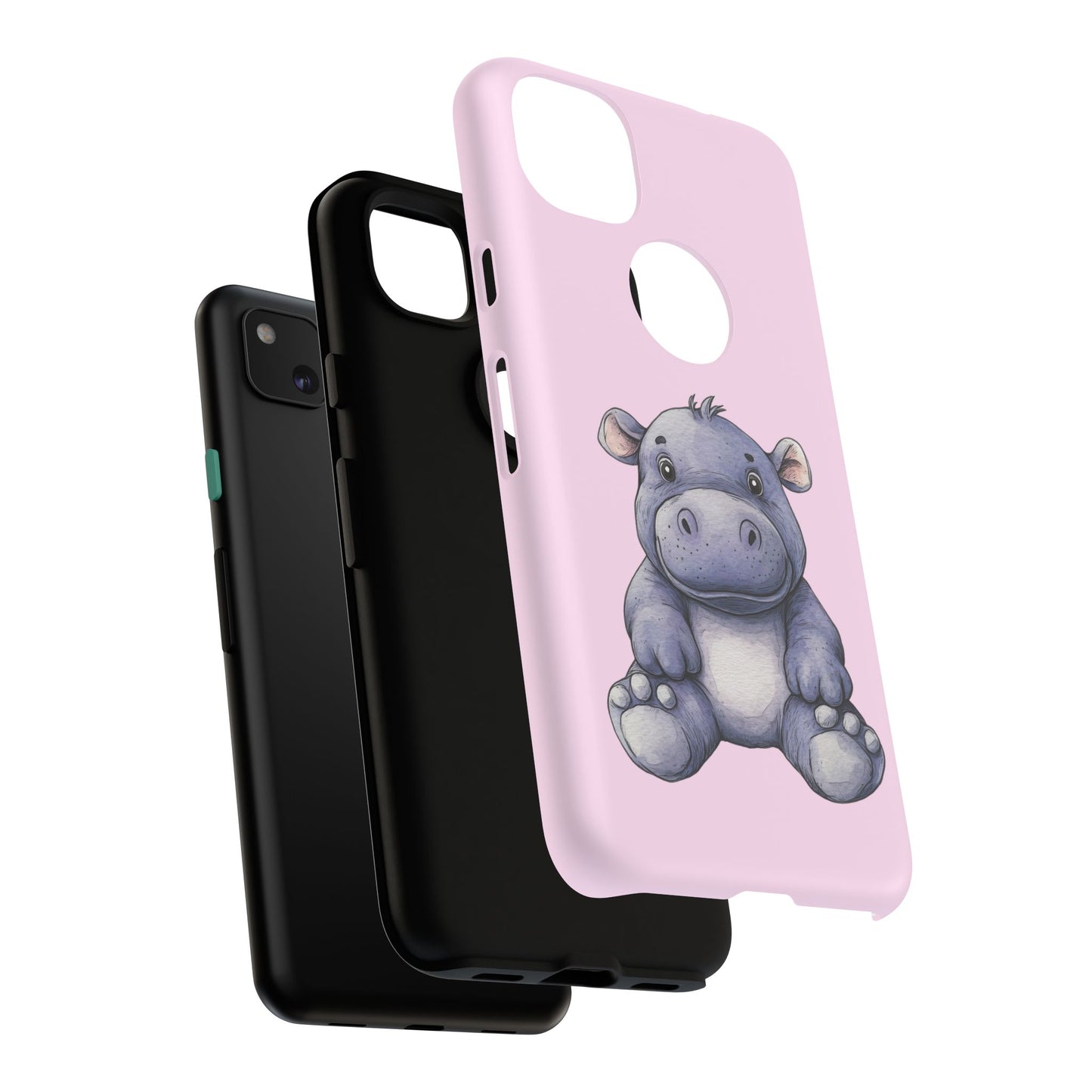 Cute Hippo Phone Case - Tough Cases, Animal Phone Cover, Kawaii Accessories, Gifts for Kids, Unique Tech Gear