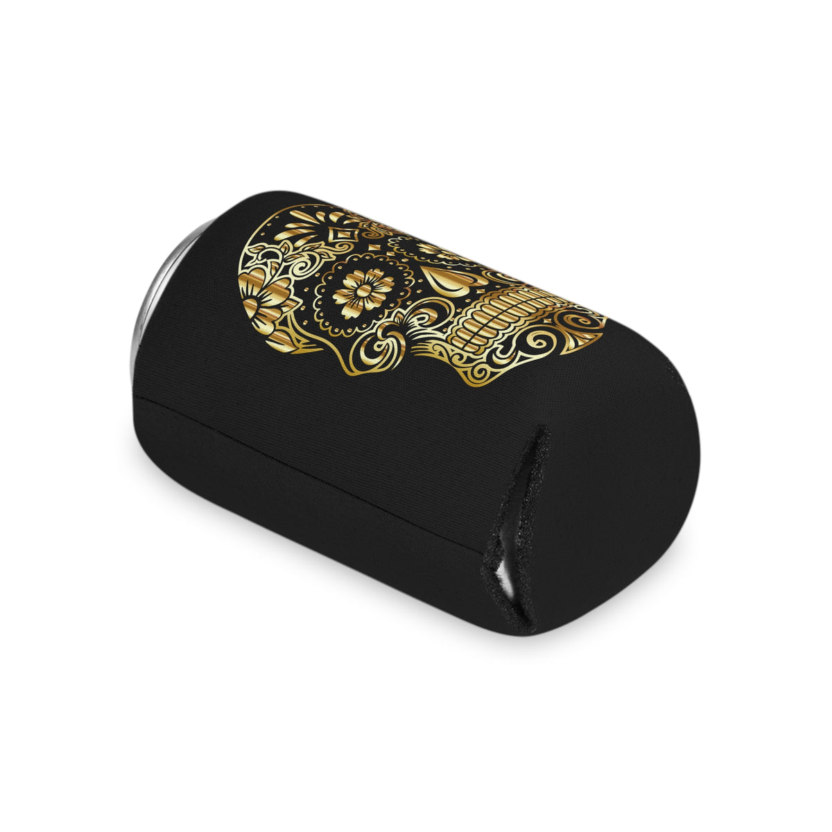 Gorgeous Day of the Dead Skull Can Cooler, Day of the Dead Decor, Beer Sleeve, Fiesta Accessory, Halloween Party Drink Holder