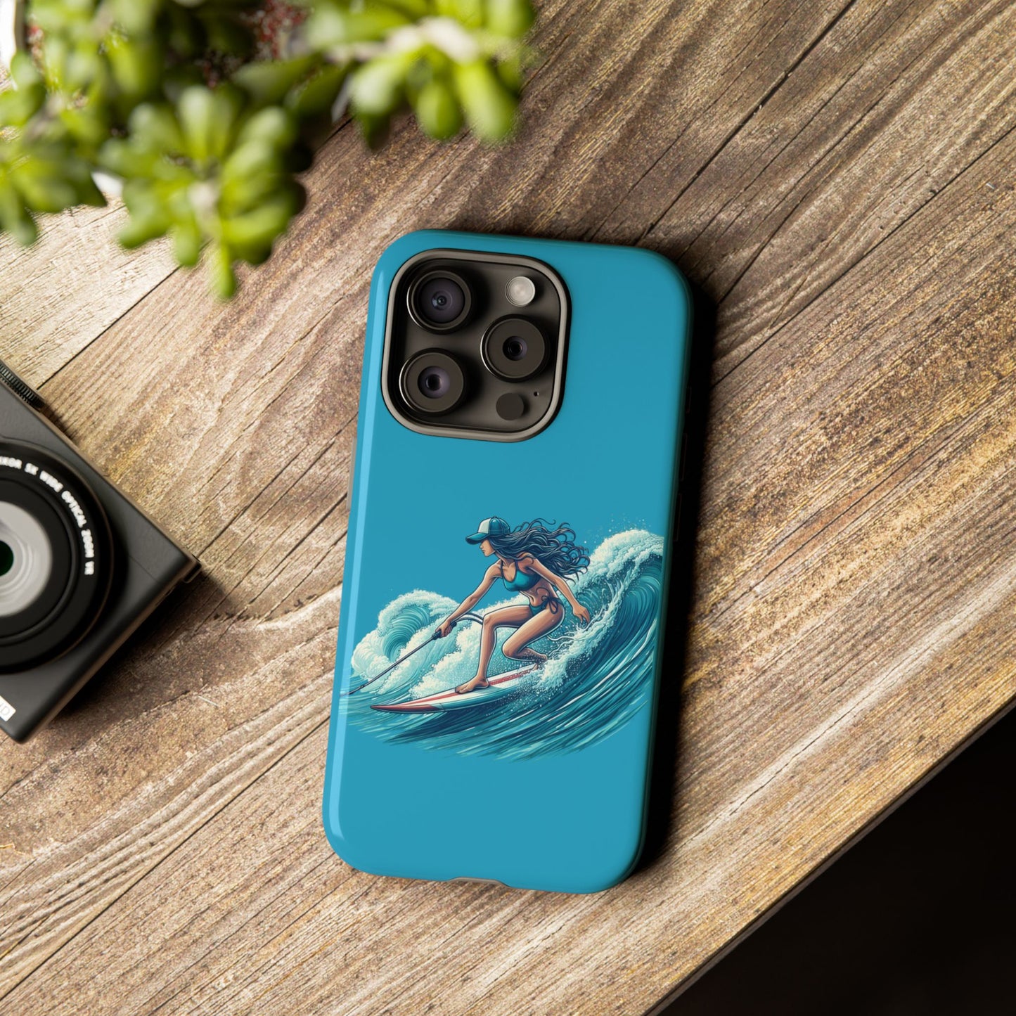 Surfing Phone Case, Coastal Vibes Phone Cover, Tough Cases for Beach Lovers, Ocean Art Phone Accessories, Summer Gift Idea