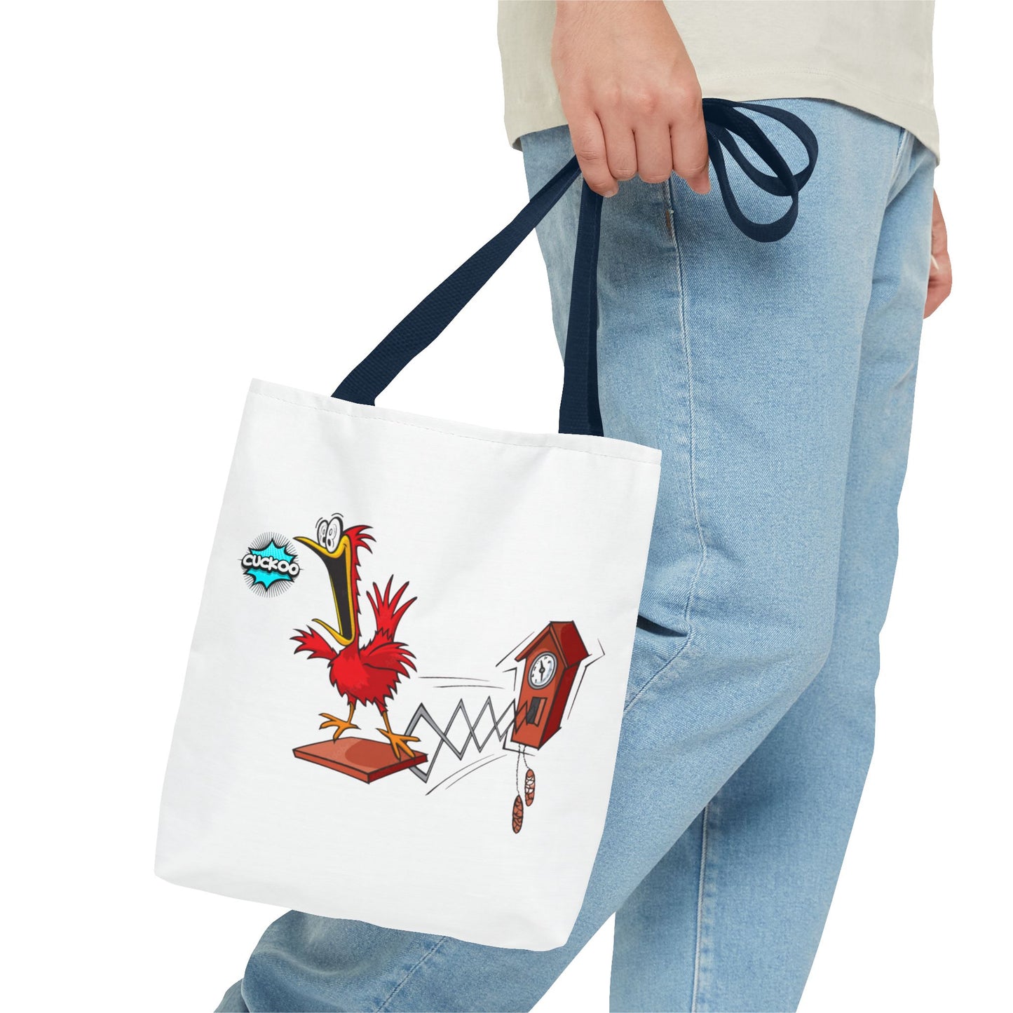 Quirky Cartoon Tote Bag, Funny Gift, Bird Lover's Bag, Everyday Use, Shopping