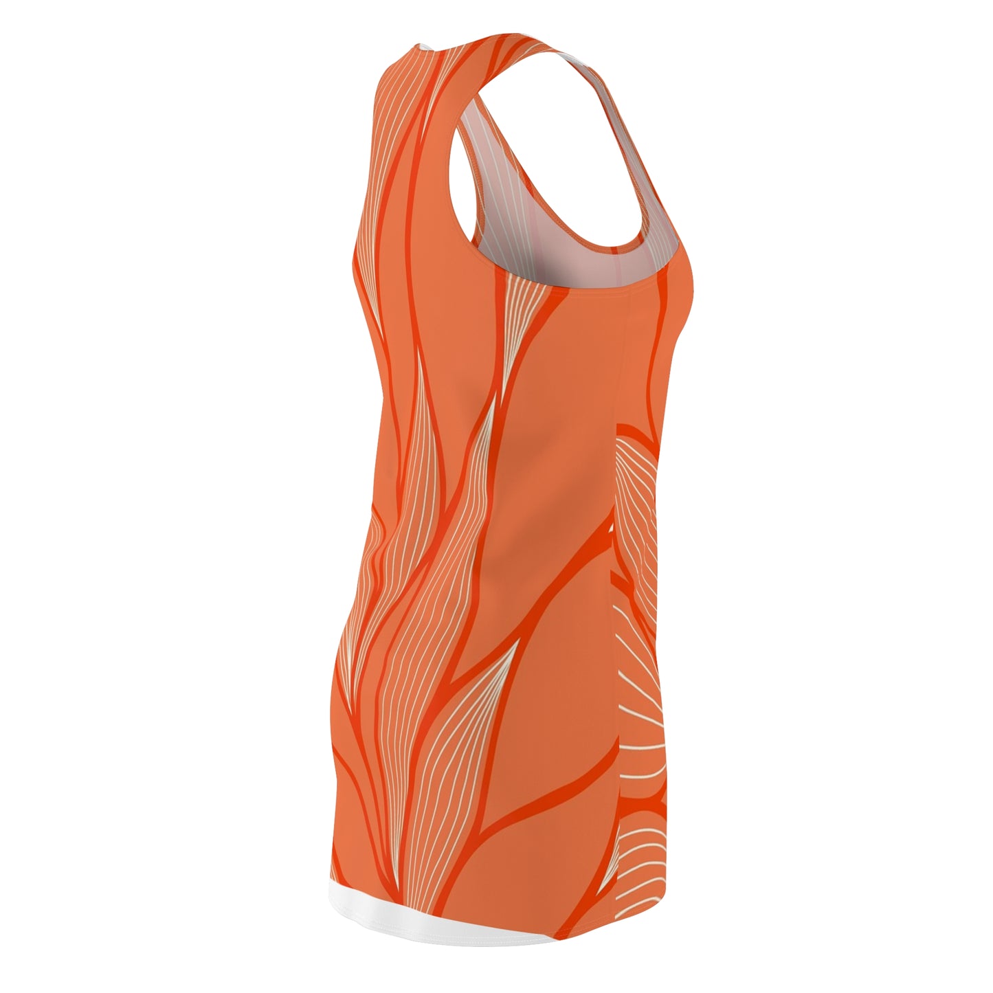 Tropical Leaf Print Racerback Dress, Casual Summer Dress, Beachwear, Vacation Outfit, Women's Clothing
