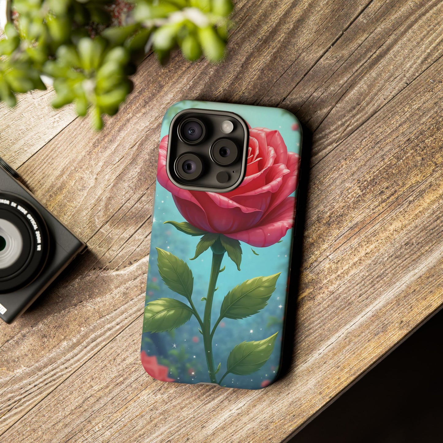 Floral Phone Case, Tough Cases with Elegant Rose Design, Stylish iPhone Cover, Rose Flower Gift for Nature Lovers, Unique Mobile Accessories