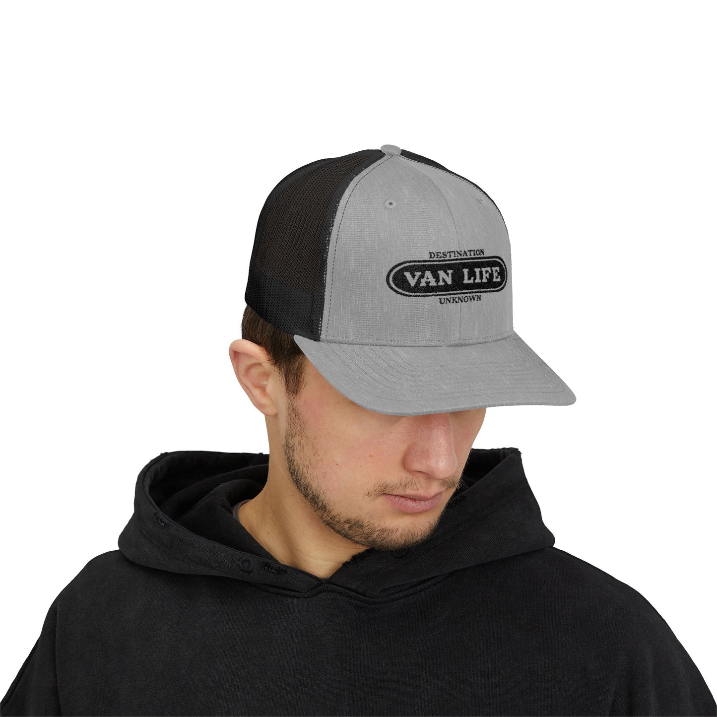 Van Life Snapback Trucker Cap, Adventure Hat, Travel Gift, Bohemian Style Cap, Outdoor Lifestyle Gear, Vacation Ready Accessory
